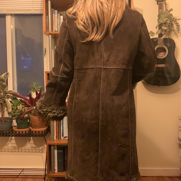 Vintage Plus Suede and Faux Fur Long Winter Coat - Picture 4 of 6